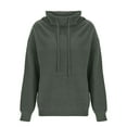 thumbnail image 6 of NTACZA Fall Sweaters for Women Thick Hooded Green Plus Size Sweater Drawstring Pullover Cozy Knit Tops Womans Jumper L, 6 of 8