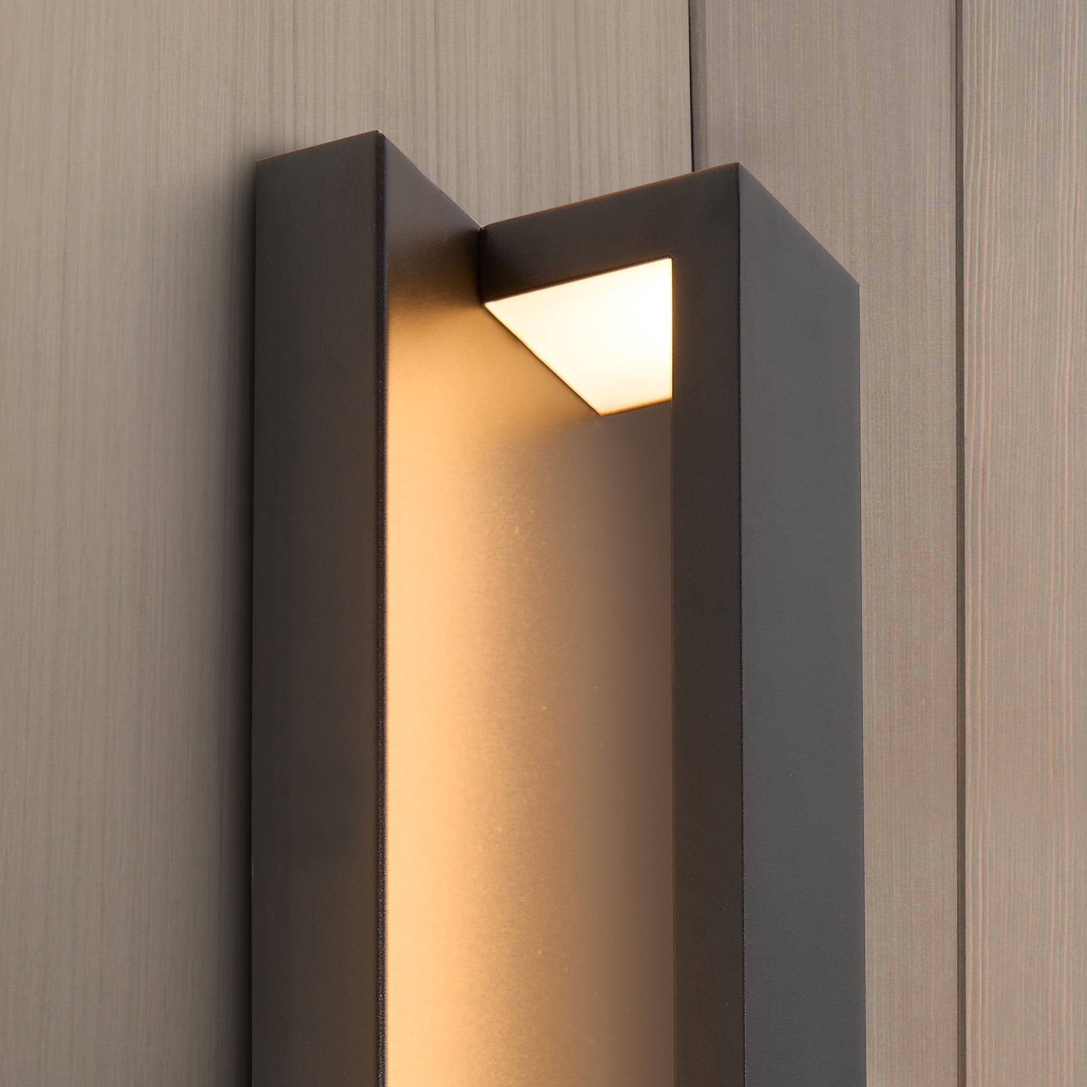 Maxxima LED Outdoor Wall Light, Linear Black Sconce w/ Vertical Bar, Modern Porch Light, 300 Lumens, 5 CCT 2700K-5000K...