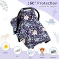 thumbnail image 5 of Baby Car Seat Cover, Breathable Infant Carseat Cover for Summer Peekaboo Opening Car Seat Canopy Cover, Nursing Cover for Baby Boys Girls (Blue Dinosaurs), 5 of 8