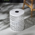 thumbnail image 2 of Side Table With Built-In Solar Powered Light, Hollow-Out Design Classic Living Room Table, Metal Patio Accent Side Table For Yard Balcony Garden Bedside Small Spaces, 2 of 9