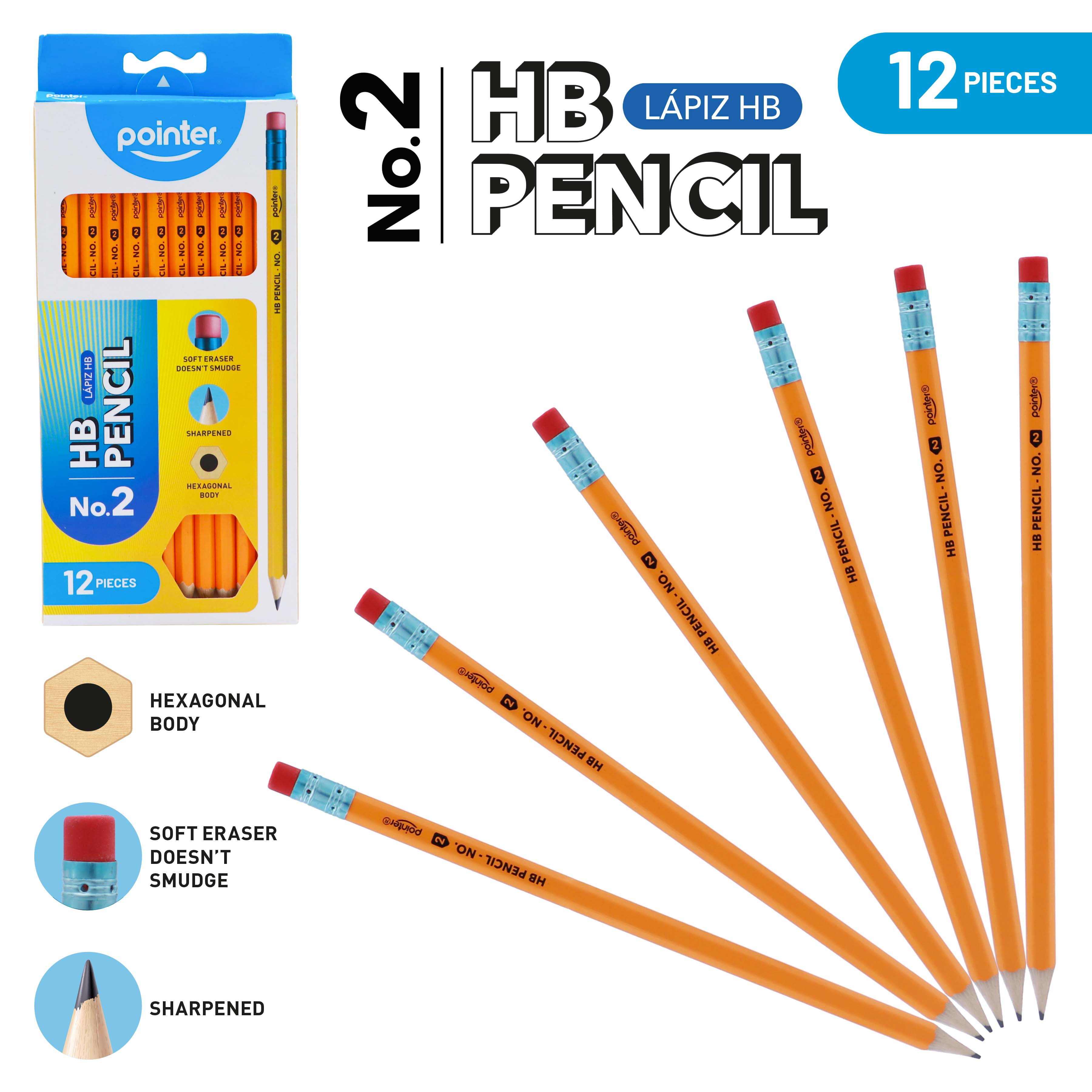 Pointer #2 HB Wooden Pencils, Yellow, 12 Pencils per Pack, 12 Packs (144 Total Pencils)