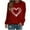 Wine, variant on gakvbuo Valentine Day Tunic Tops for Women Trendy Long Sleeve Fall Shirt Blouse Cute Graphic Tees Round Neck Casual Funny Pullover Sweatshirts