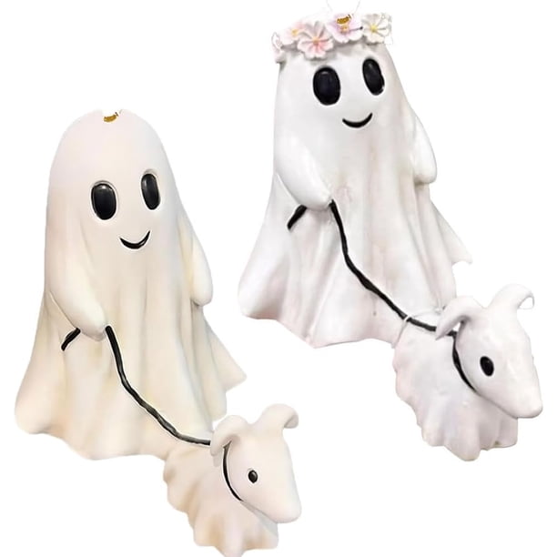 Estatua de perro fantasma que camina - Estatua de perro fantasma de Halloween 2024, Figura de perro fantasma que camina espeluznante, Decoración de interiores, Perro fantasma que camina fantasma, Deco