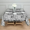 thumbnail image 3 of Black and White Baseball Words Pattern Square Tablecloth,Waterproof Square Table Cover,Wipeable Spillproof Washable Table Cover for Home Kitchen Party Decor 42"X42"(107x107cm), 3 of 6