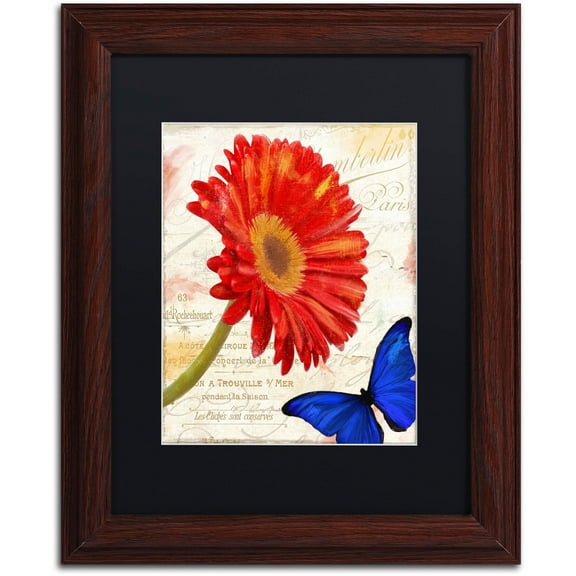 Trademark Fine Art "Gerbera Daisy" Canvas Art by Color Bakery Black Matte, Wood Frame