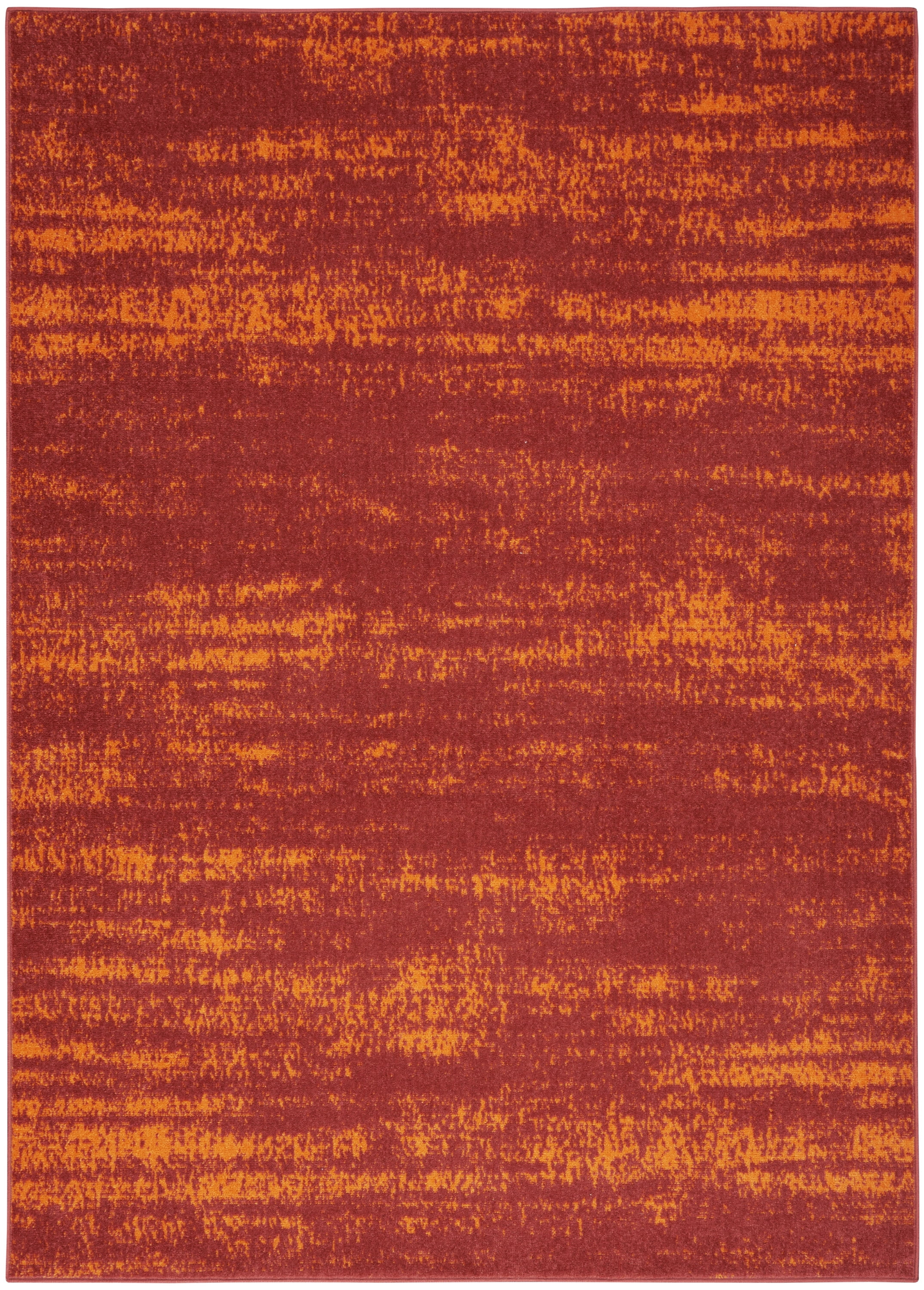 Nourison Essentials Indoor/Outdoor Red 6' x 9' Area Rug, (6x9)