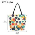 thumbnail image 5 of FORMRS Womens Canvas Tote Bag with Zipper Inner Pocket Shoulder Handbag, Green Geometric, 5 of 7