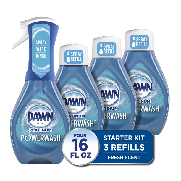 Dawn Spray Dish Soap, Fresh Scent, 16 Ounce, 4 Count