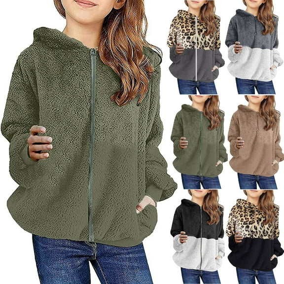 Konbeca Kids Hoodie Coat,Toddler Girls Boys Cute Ear Zipper Warm Outwear,Fleece Thick Hooded Coat,Windbreaker Outerwear,Infant Winter Jacket Green 3-4 Years