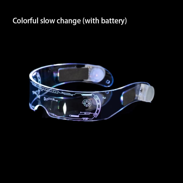 thinsony Lunettes Lumineuses Sans Fil LED à Piles Ergonomiques Réglables Réutilisables pour Festival de Musique Type2 (avec Pile)