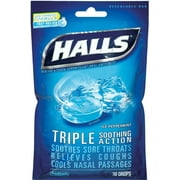 Angle View: Halls Mentho-Lyptus Drops, Ice Peppermint 30 ea