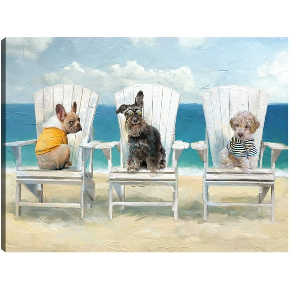 Cuadro Decorativo - chicas de playa Jr  Impresión en canvas, estrechado.