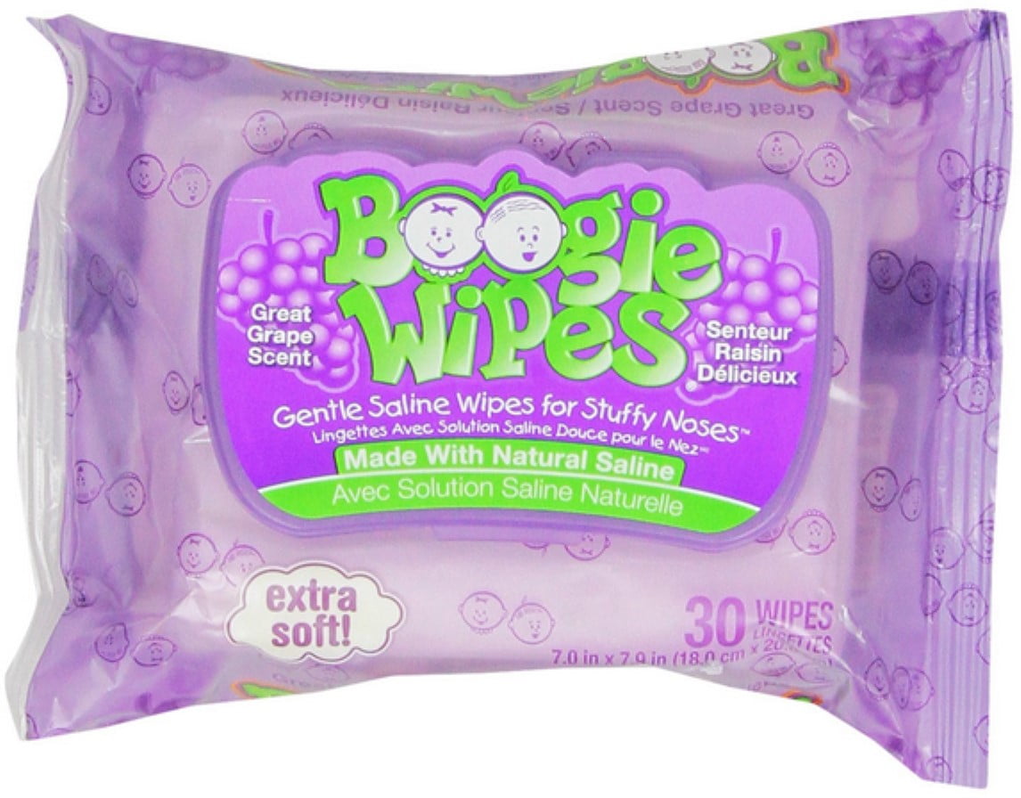 Grape 90 ea Boogie Wipes Gentle Saline Wipes Pack of 3 
