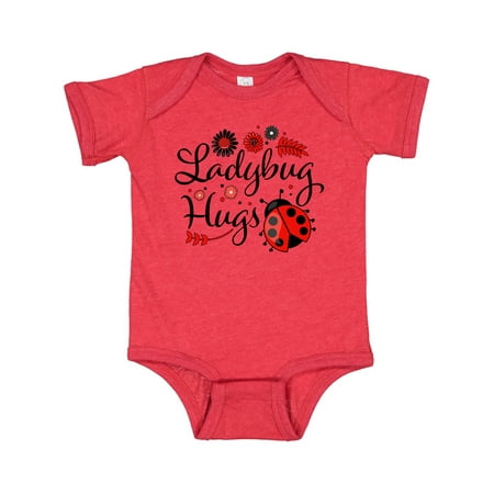

Inktastic Ladybug Hugs with Cute Ladybug and Flowers Gift Baby Boy or Baby Girl Bodysuit