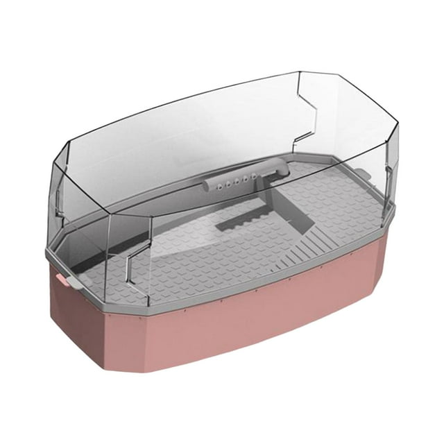 DOLITY Detachable Tortoise Turtle Tank with Water Pump Anti Slip Transparent Panels for Small Pink