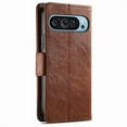 thumbnail image 2 of For Google Pixel 9 Leather Phone Case Wallet Folio Flip Cover Casual Business, [RFID Blocking] Multi Hidden Anti-theft Card Holder Cash Slot, Side Magnetic Buckle, Stand Support,Brown, 2 of 10
