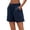 Dark Blue, variant on Womens Casual Cargo Shorts, Comfy Utility Shorts with Patch Pockets, Solid Color High Waist Cuffed Summer Shorts, S-3XL
