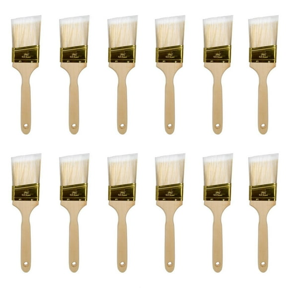 ACTION-1 Professional Quality Angled Paint Brush, Pack of 12