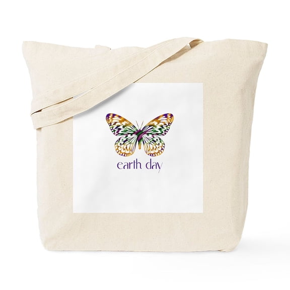 CafePress - Earth Day Butterfly Tote Bag - Unisex Canvas Tote Bag, Beige, 1-Piece