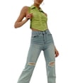 thumbnail image 3 of Qiylii Women's Solid Color Vest, Sleeveless Single-Breasted Lapel Halter Bottoming Tops, Hollow Out Back Camisole, 3 of 7