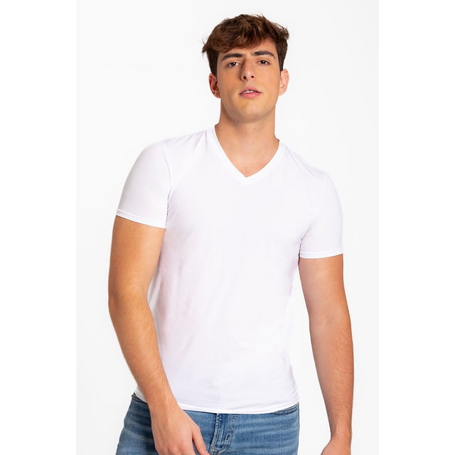 Camiseta Cuello V Manga Corta Microfibra (3987) blanco L Diane & Geordi Colombia 3987