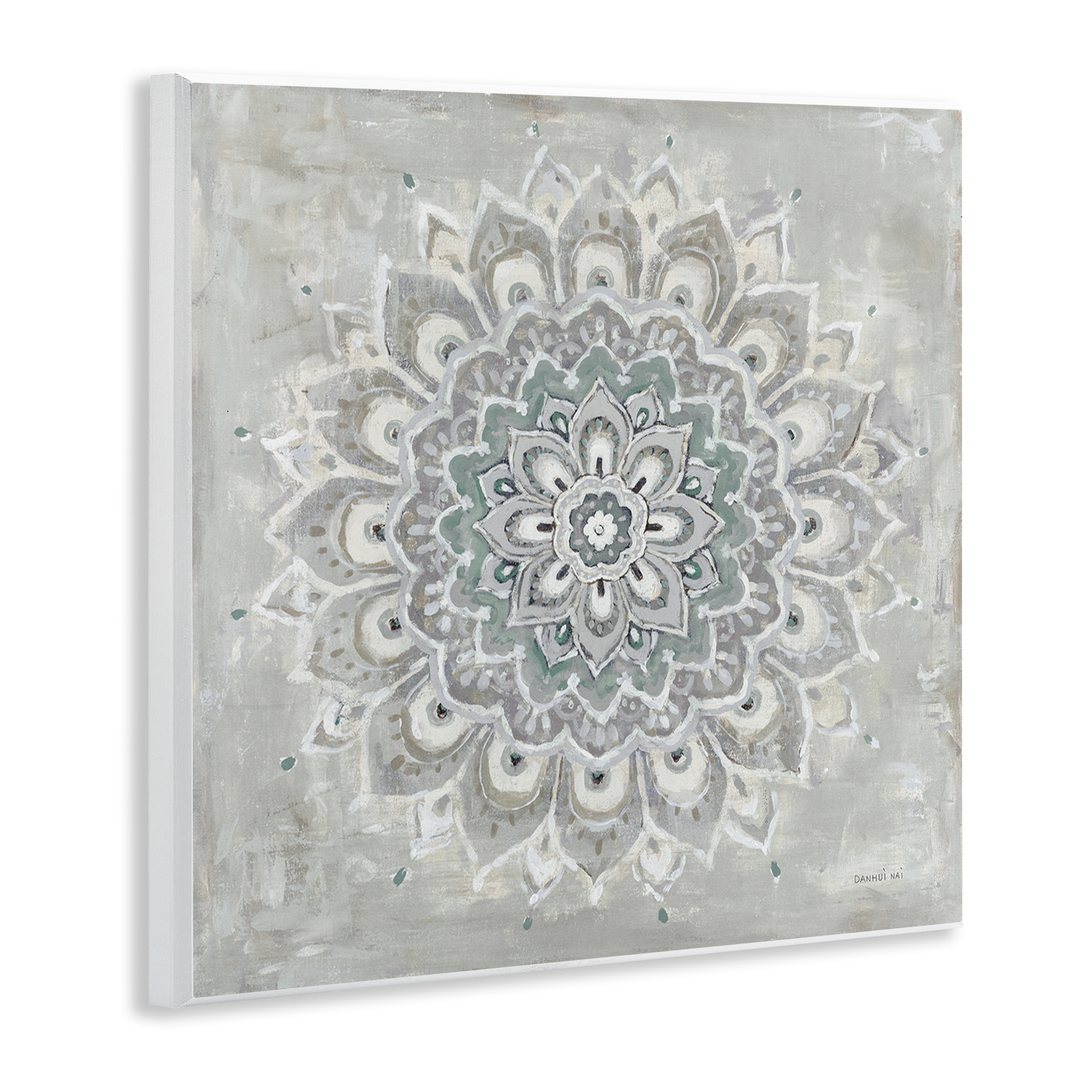 Stupell Industries Gentle Mandala Flower Abstract Painting Unframed Art Print Wall Art, 12 x 12
