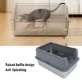 thumbnail image 3 of Stainless Steel Cat Litter Box Top Entry Anti Splashing Large Metal Kitty Toilet for Big Cats, 3 of 7