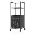 thumbnail image 2 of 2-Tier Bathroom Storage Rack with Laundry Basket, Iron Frame, Space-Saving, Black, 2 of 9