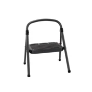 1 Step All Steel Step Stool: Black, Folding Step Stool for Adults, Single Step, 225 lb Capacity, No Assembly Required