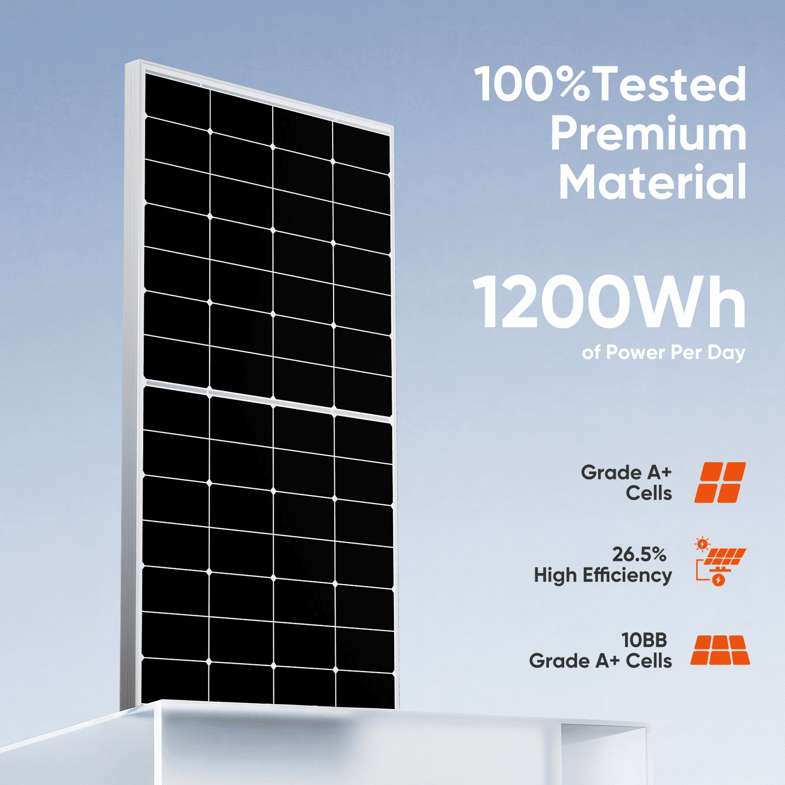 WERCHTAY 300W 12V Monocrystalline Solar Panel for RV, Home, Camping, Caravan, Boat and off-Grid Power Systems