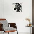 thumbnail image 3 of 10 Inch Wall Clock Battery Operated Silent Clock Decorative for Office, Kitchen, Outdoor, Living RoomZebra Head Wild Animal with Black White Striped on Black Pattern, 3 of 4