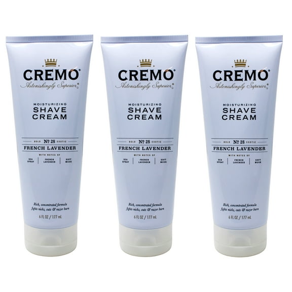Cremo French Lavender Concentrated Shaving Cream 6 Fl. Oz. - Pack of 3