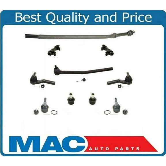 Drag Link Tie Rod Ball Joints 10Pc Kit For Ford Vans E150 E250 E350 08-14