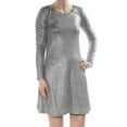 thumbnail image 2 of BAR III $69 Womens New 1028 Silver Textured Glitter Fit + Flare Dress XS B+B, 2 of 3