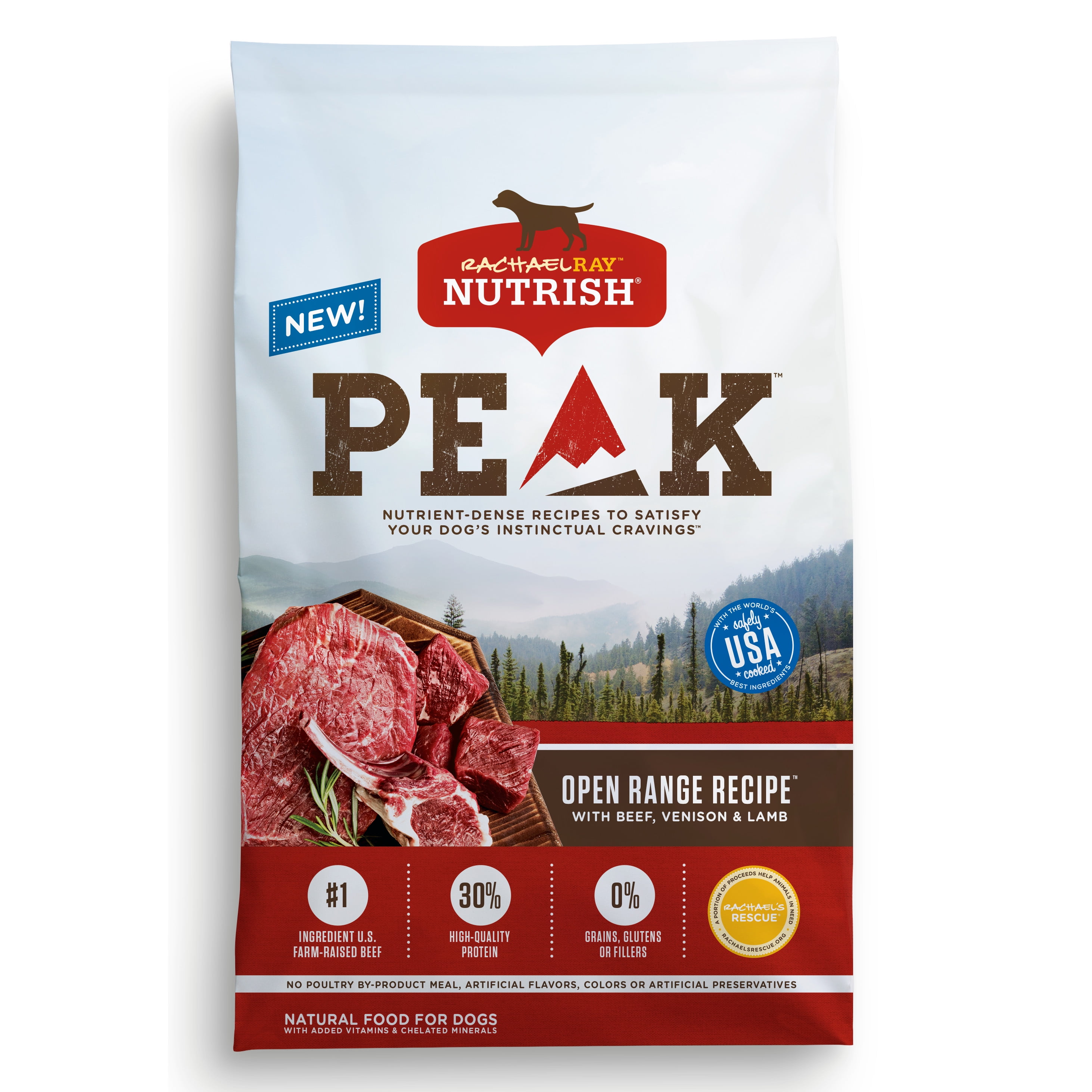 Rachael Ray Nutrish PEAK Natural Dry Dog Food, Grain Free, Open Range Recipe with Beef,... by AINSWORTH PET NUTRITION