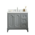thumbnail image 2 of Water Creation Queen 36"W Wood Single Bathroom Vanity in Cashmere Gray/White, 2 of 4
