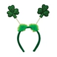 thumbnail image 2 of Beistle Club Pack of 12 Green Glitter Shamrock and Fuzz St. Patrick's Day Snap-On Bopper Headbands, 2 of 2