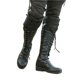 thumbnail image 1 of Men's Medieval Knee High Boots Cross Strap Lace Up Shoes Flat Cool Moto Boots42, 1 of 4