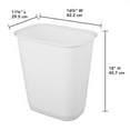 thumbnail image 3 of Sterilite Rectangular Wastebasket 9 Gal Open Top Trash Bin, 24 Pack, White, 3 of 5