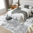 thumbnail image 4 of Tzou 170gsm Low Pile Washable Distressed Area Rugs 4x6 for Living Room Bedroom Dining Room, Gray, 4 of 7