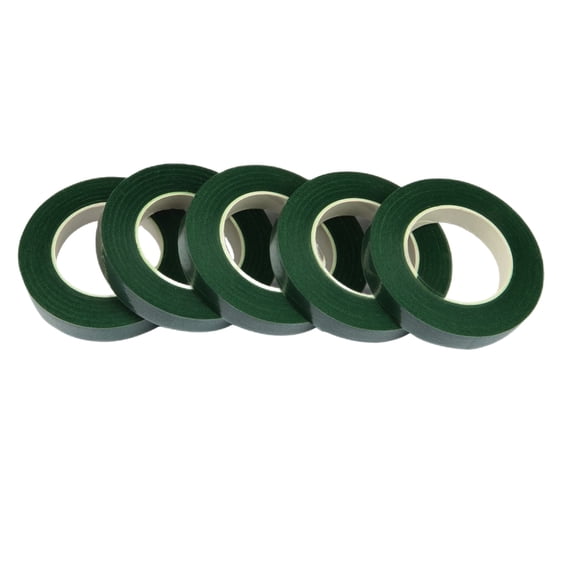5 Roll 1/2 Inch Green Floral Tapes,for Bouquet Stems Wrapping and Floral Crafts,Wedding Bouquet, Wreath Making Supplies (30Yard/Roll)
