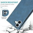thumbnail image 6 of Wallet Case Compatible with Apple iPhone 16, Flip Cover Full Body Protective Stand Folio Cards Holder RFID Blocking Drop Proof Slim Fit Phone Case for iPhone 16, Blue, 6 of 9