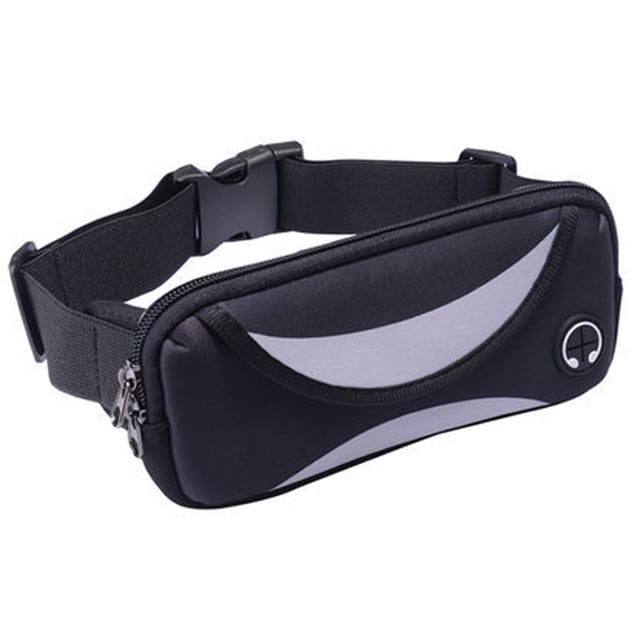 Riñonera deportiva, riñonera impermeable para exteriores para hombre y mujer, color gris