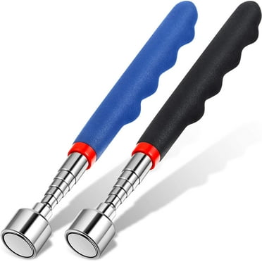 Telescoping Magnet Tool 20 Lbs Magnetic Pickup Tool 30 Inch Telescoping Magnet Stick Gadget for Men Suitable for Birthday Father's Day and Christmas (Blue and Black,2 Pieces)