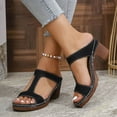 thumbnail image 2 of ERkkoi Women's Wedge Sandals Comfortable Open Toe Platform Casual Dressy Cork Summer Dress Shoes Black 6.5, 2 of 9