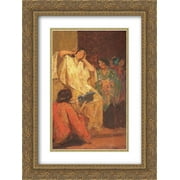 Ipolit Strambu 2x Matted 18x24 Gold Ornate Framed Art Print 'After Bath'