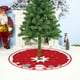 thumbnail image 5 of Falda para Árbol de Navidad de 90 Cm | Base de Poliéster Rojo con Estampado de Estrellas Doradas | Tapete Decorativo Duradero para Árbol de Navidad | Protege El Suelo de La Savia de Las Agujas de Pin, 5 of 6