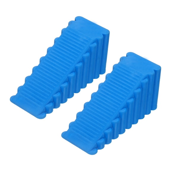 2Pcs Door Stoppers for Bottom, Plastic Anti-Slip Door Stopper Wedge, 1.89 Inch Height, Blue