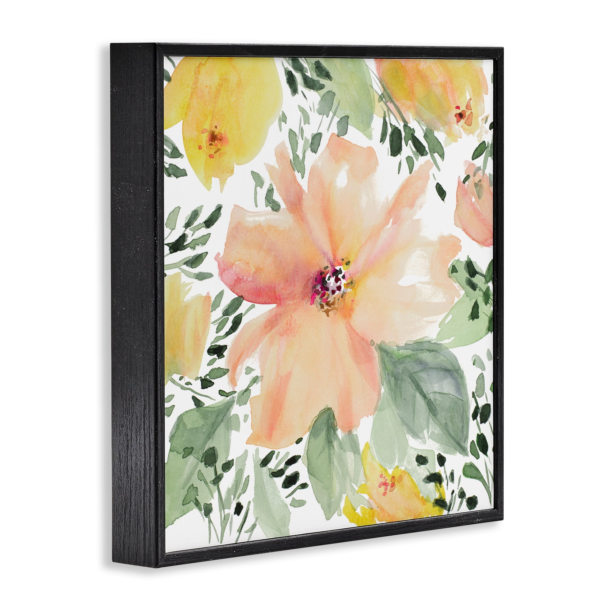 Stupell Industries Birds Eye Flowers Botanical & Floral Painting Black Framed Art Print Wall Art, 17 x 17