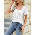 thumbnail image 3 of Womens Tops for Summer Ruffle Sleeve Tunic Blouse Pleated Flowy Dressy Casual Shirts Shermie, 3 of 6